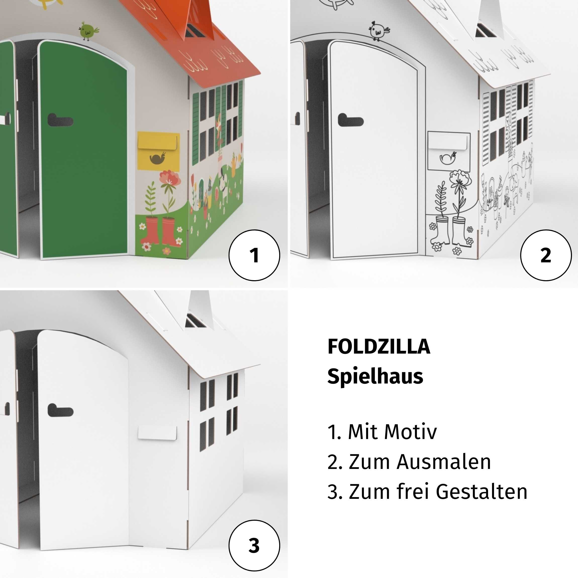 Spielhaus Pappe Gartenhaus XXL von FOLDZILLA kaufen