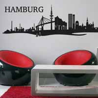 Wandtattoo Hamburg Skyline