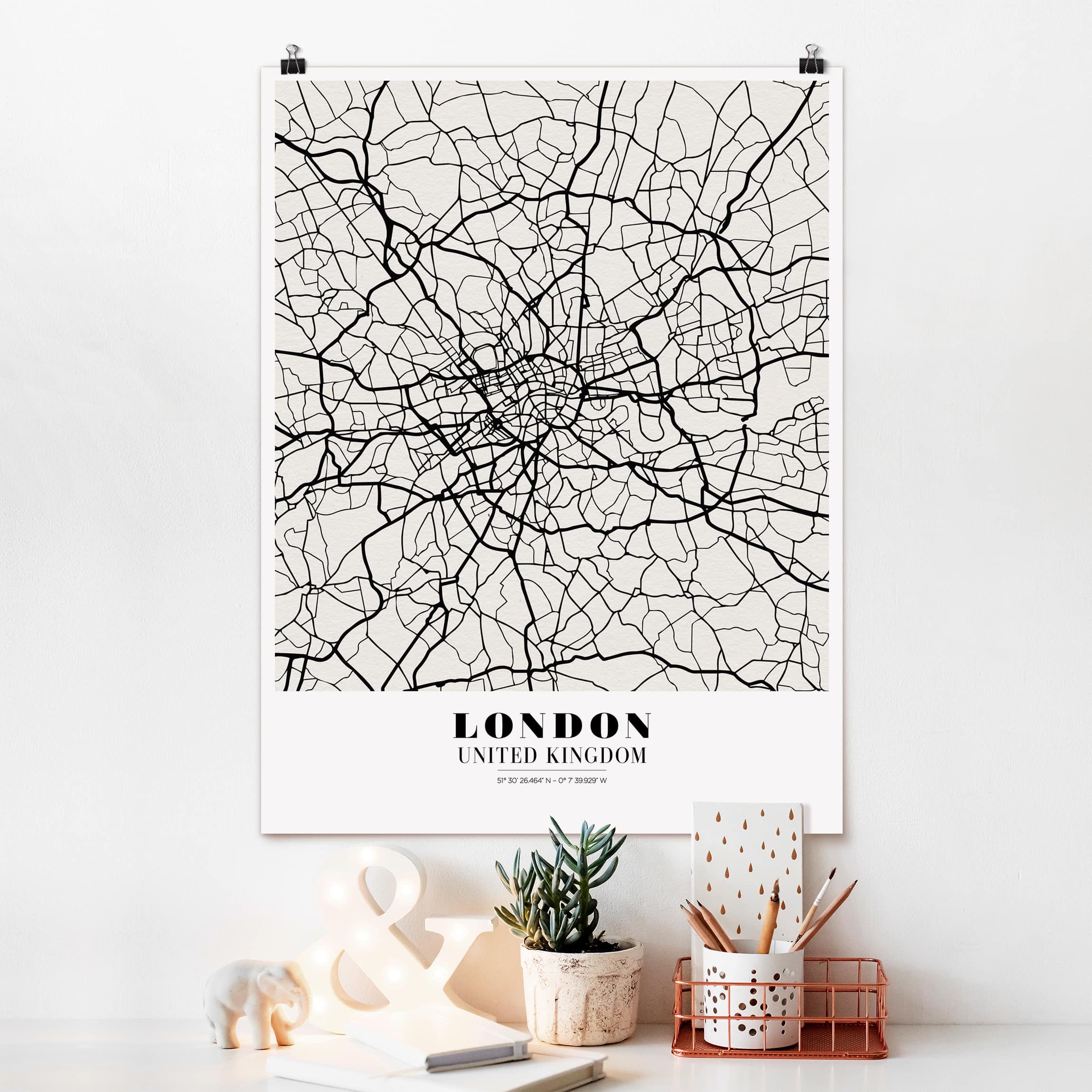 Stadtplan London - Klassik Poster im Hochformat 3:4 kaufen
