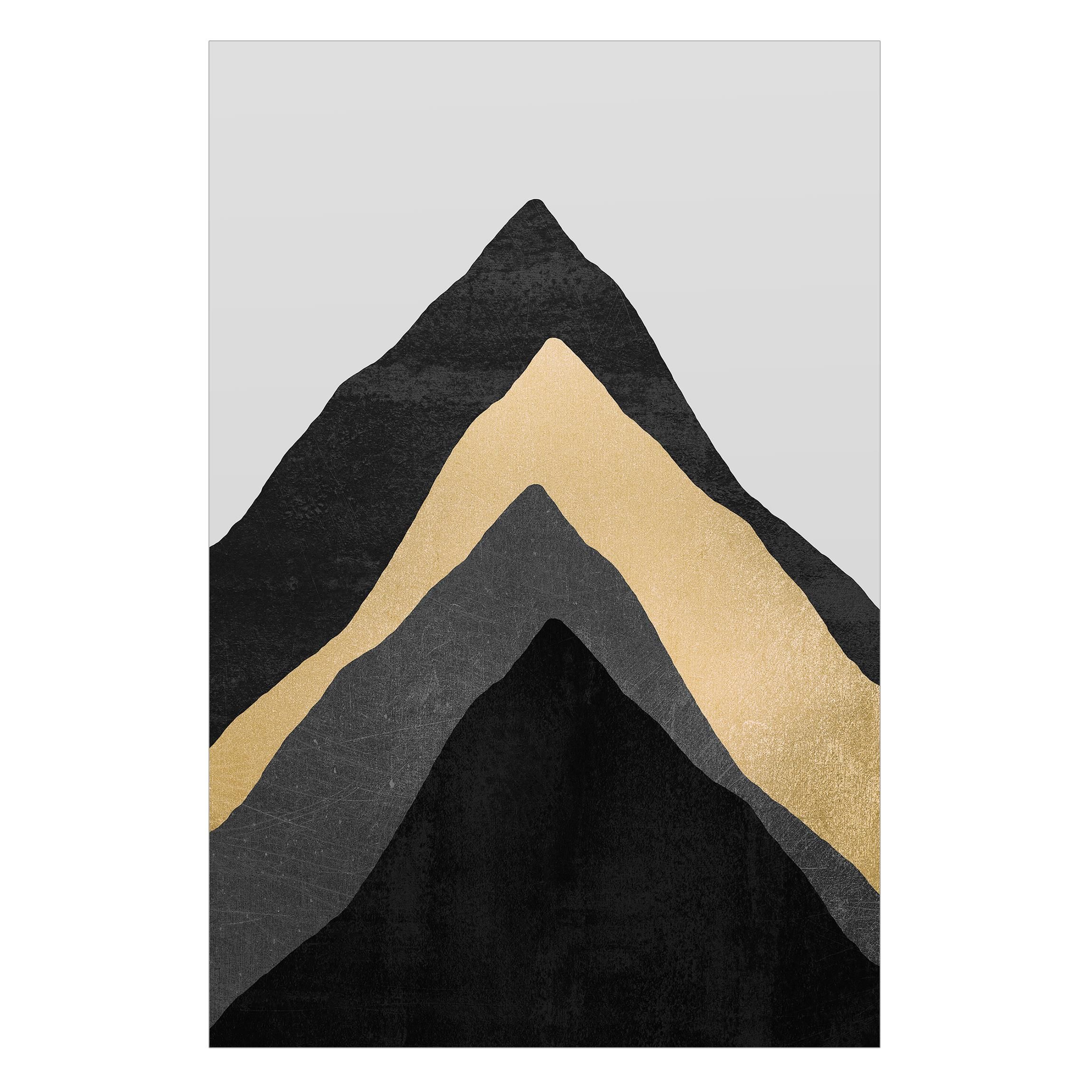 Fensterfolie - Sichtschutz - Goldener Berg Schwarz Weiß - Fensterbilder