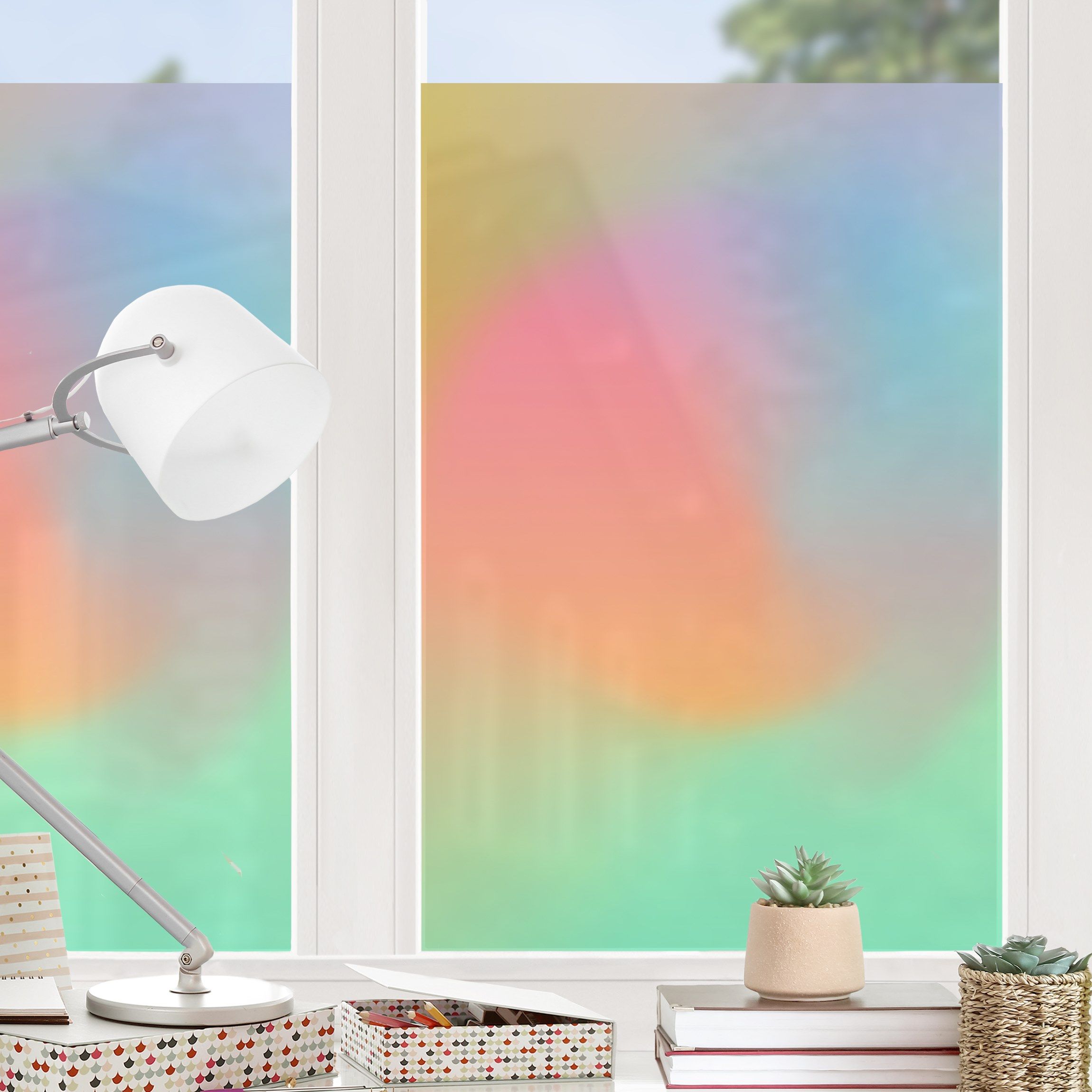 Fensterfolie - - - Regenbogenfarben Fensterbilder Sichtschutz