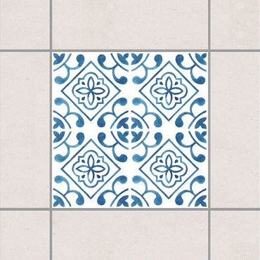Fliesenaufkleber - Blau Weiß Muster Serie No.2