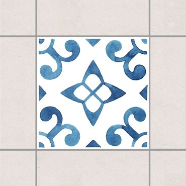 Fliesenaufkleber - Muster Blau Weiß Serie No.5