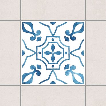 Fliesenaufkleber - Muster Blau Weiß Serie No.9