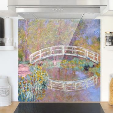 Glas Spritzschutz - Claude Monet - Brücke Monets Garten - Quadrat - 1:1