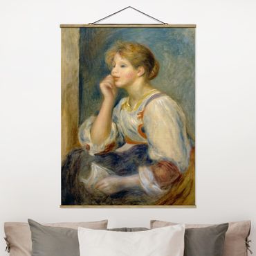 Stoffbild mit Posterleisten - Auguste Renoir - Junges Mädchen mit Brief - Hochformat 3:4