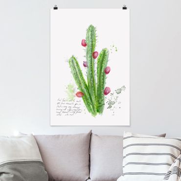 Poster - Kaktus mit Bibelvers II - Hochformat 3:2