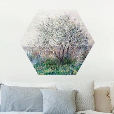Hexagon Bild Alu-Dibond - Claude Monet - Frühlingsstimmung