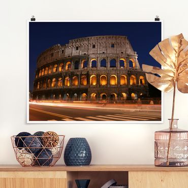 Poster - Colosseum in Rom bei Nacht - Querformat 3:4