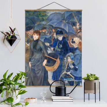 Stoffbild mit Posterleisten - Auguste Renoir - Die Regenschirme - Hochformat 3:4