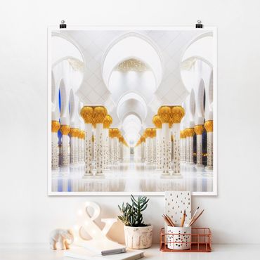Poster - Moschee in Gold - Quadrat 1:1