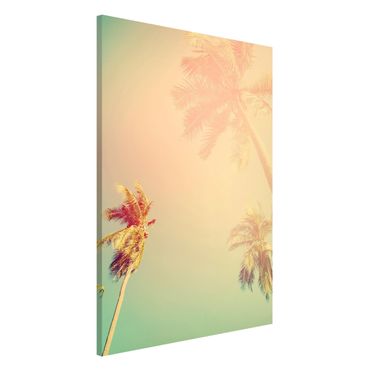 Magnettafel - Tropische Pflanzen Palmen bei Sonnenuntergang III - Memoboard Hochformat 3:2