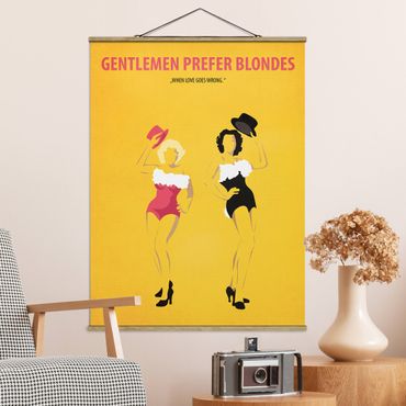 Stoffbild mit Posterleisten - Filmposter Gentlemen Prefer Blondes - Hochformat 3:4