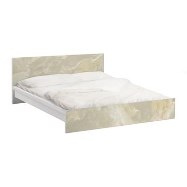 Möbelfolie für IKEA Malm Bett niedrig 160x200cm - Onyx Marmor Creme