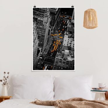 Poster - Taxilichter Manhattan - Hochformat 3:2