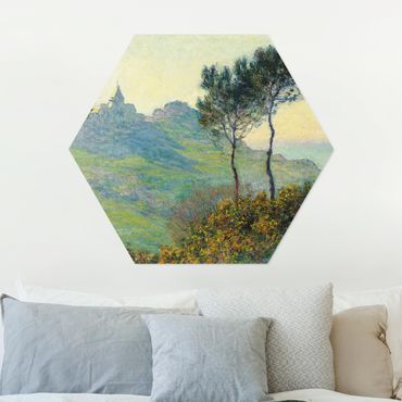 Hexagon Bild Alu-Dibond - Claude Monet - Varengeville Abendsonne