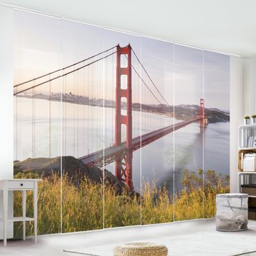 Schiebegardinen Set - Golden Gate Bridge in San Francisco - Flächenvorhänge