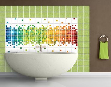 Fliesenbild - Pixel-Regenbogen