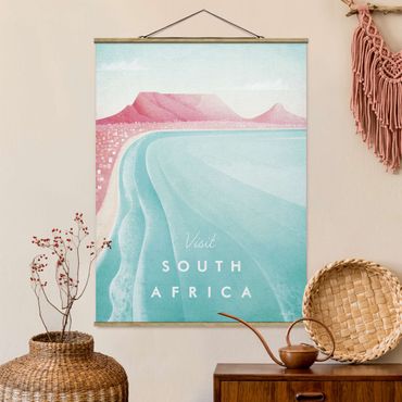 Stoffbild mit Posterleisten - Reiseposter - Südafrika - Hochformat 3:4