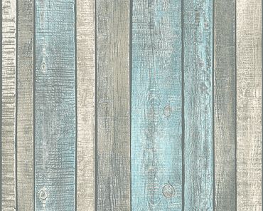 A.S. Création Mustertapete Best of Wood`n Stone 2nd Edition in Blau, Creme, Grau
