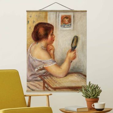 Stoffbild mit Posterleisten - Auguste Renoir - Gabrielle mit Spiegel - Hochformat 3:4