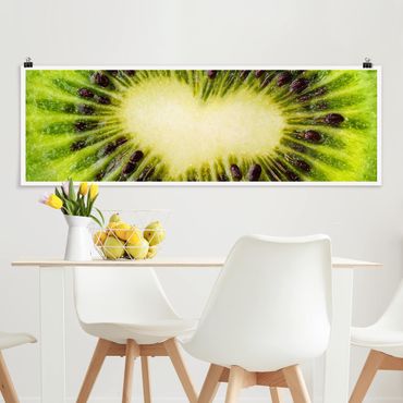 Poster - Kiwi Heart - Panorama Querformat