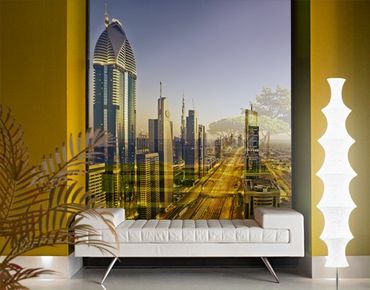 Fensterfolie - XXL Fensterbild Goldenes Dubai - Fenster Sichtschutz
