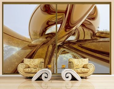 Fensterfolie - XXL Fensterbild Golden Brilliance - Fenster Sichtschutz