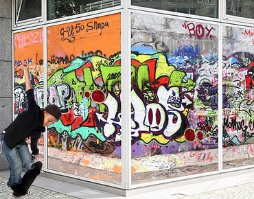 Fensterfolie - XXL Fensterbild Graffiti - Fenster Sichtschutz