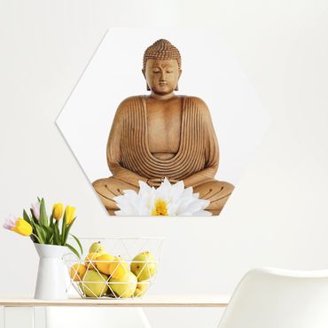 Hexagon Bild Forex - Lotus Holz Buddha