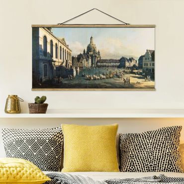 Stoffbild mit Posterleisten - Bernardo Bellotto - Der Neue Markt in Dresden - Querformat 2:1