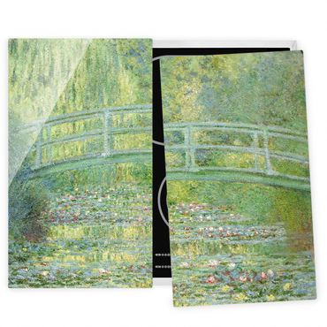 Herdabdeckplatte Glas - Claude Monet - Japanische Brücke - 52x80cm