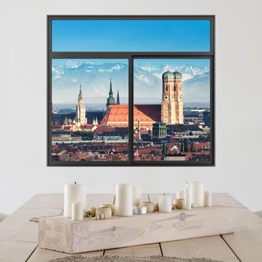 3D Wandtattoo - Fenster Schwarz München