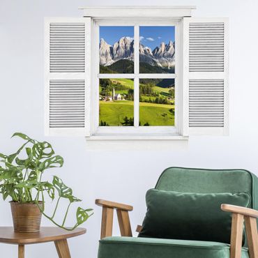 3D Wandtattoo - Flügelfenster Geislerspitzen in Südtirol