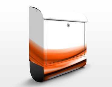Briefkasten mit Zeitungsfach - Orange Touch - Briefkasten modern