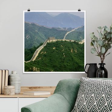 Poster - Die chinesische Mauer im Grünen - Quadrat 1:1