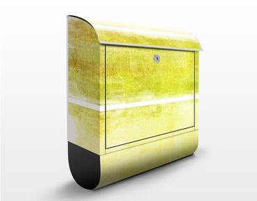 Briefkasten mit Zeitungsfach - Colour Harmony Yellow - Briefkasten modern