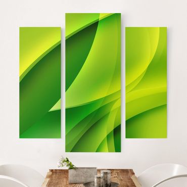 Leinwandbild 3-teilig - Green Composition - Galerie Triptychon