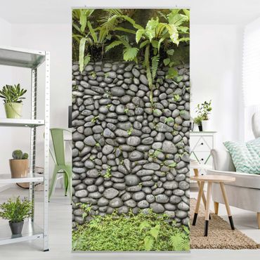 Raumteiler - Steinwand Mit Pflanzen 250x120cm
