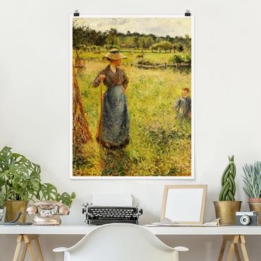 Poster - Camille Pissarro - Die Heumacherin - Hochformat 3:4