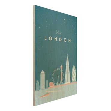 Holzbild - Reiseposter - London - Hochformat 3:2