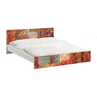 Möbelfolie für IKEA Malm Bett niedrig 140x200cm - Klebefolie Schriftmuster