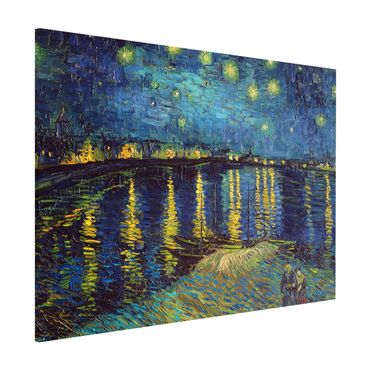 Magnettafel - Vincent van Gogh - Sternennacht über der Rhône - Memoboard Querformat 3:4