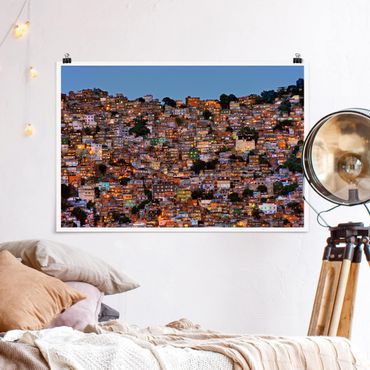 Poster - Rio de Janeiro Favela Sonnenuntergang - Querformat 2:3