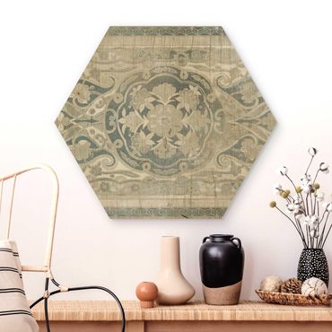 Hexagon Bild Holz - Holzpaneel Persisch Vintage IV
