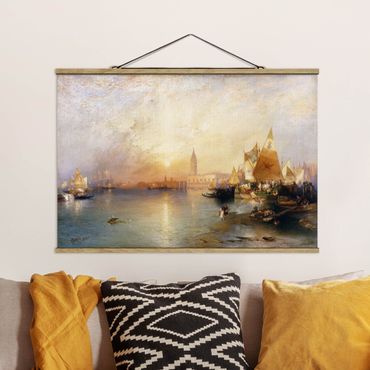 Stoffbild mit Posterleisten - Thomas Moran - Venedig bei Sonnenuntergang - Querformat 3:2