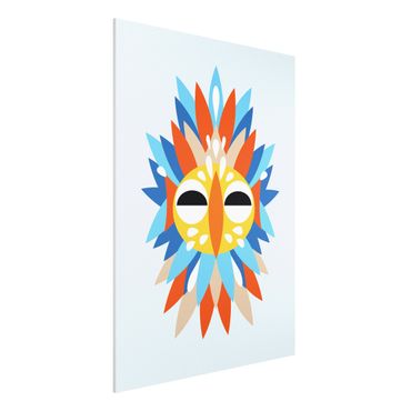 Forex Fine Art Print - Collage Ethno Maske - Papagei - Hochformat 4:3