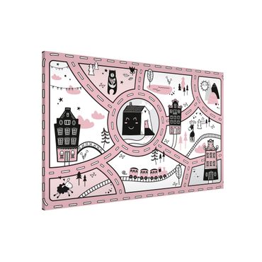Magnettafel - Spielteppich Skandinavien - Die rosane Stadt - Hochformat 3:2