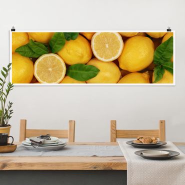 Poster - Saftige Zitronen - Panorama Querformat