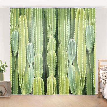 Schiebegardinen Set - Kaktus Wand - Flächenvorhänge